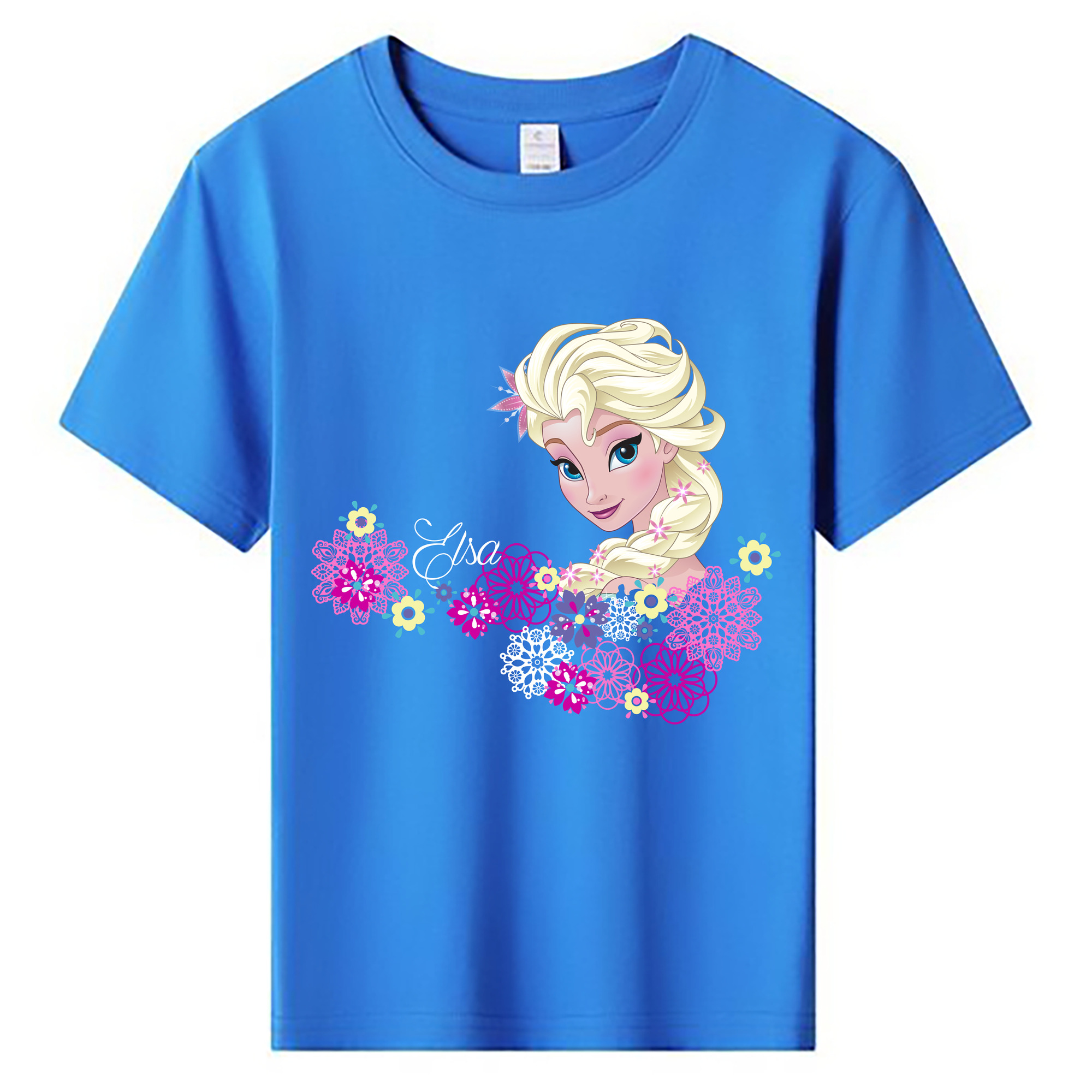 （画像用） アナと雪の女王 アンナ エルサ Frozen Anna Elsa 綿100％キッズTシャツ（フロントプリント）